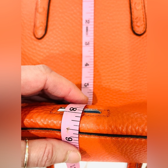 Rebecca Minkoff Mini Unlined Ladies Small Leather Tote Handbag, Mandarin Orange. - Picture 5 of 12